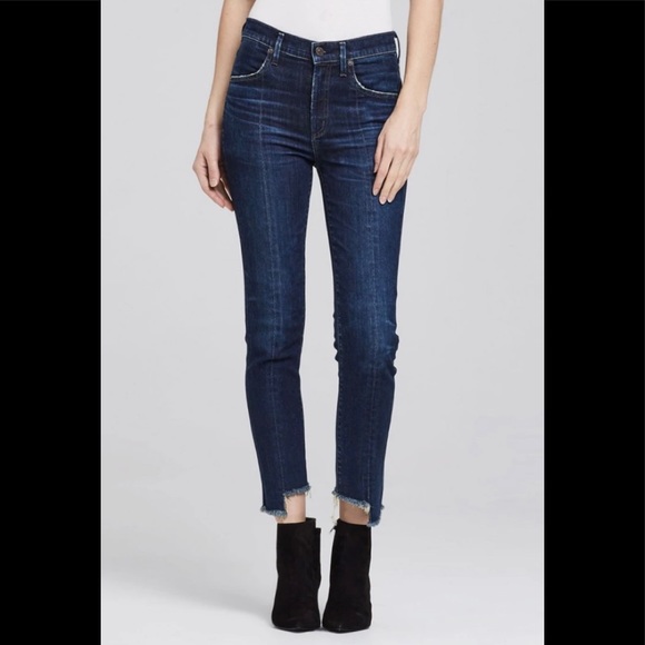 CITIZENS OF HUMANITY Amari Step Hem Ankle Jean Sz 27 Raw hem Leg seam - Picture 1 of 12